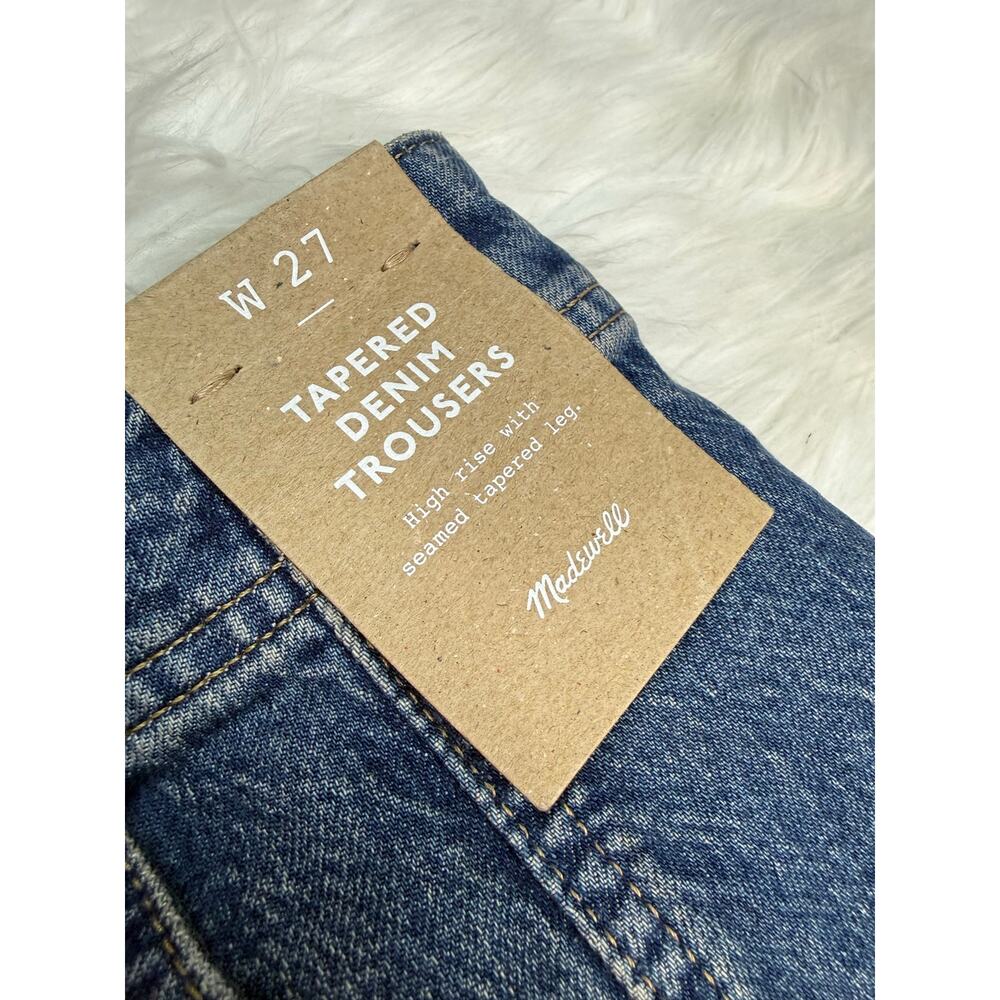 NWT Madewell High Rise Tapered Denim Trousers Blue Size 27 Relaxed Jeans - Picture 6 of 14